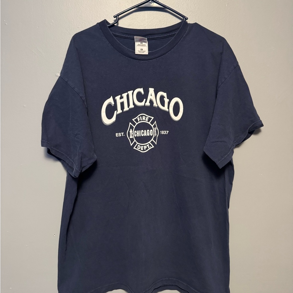 Fruit of the Loom Navy Blue Chicago Fire Dept Tee
